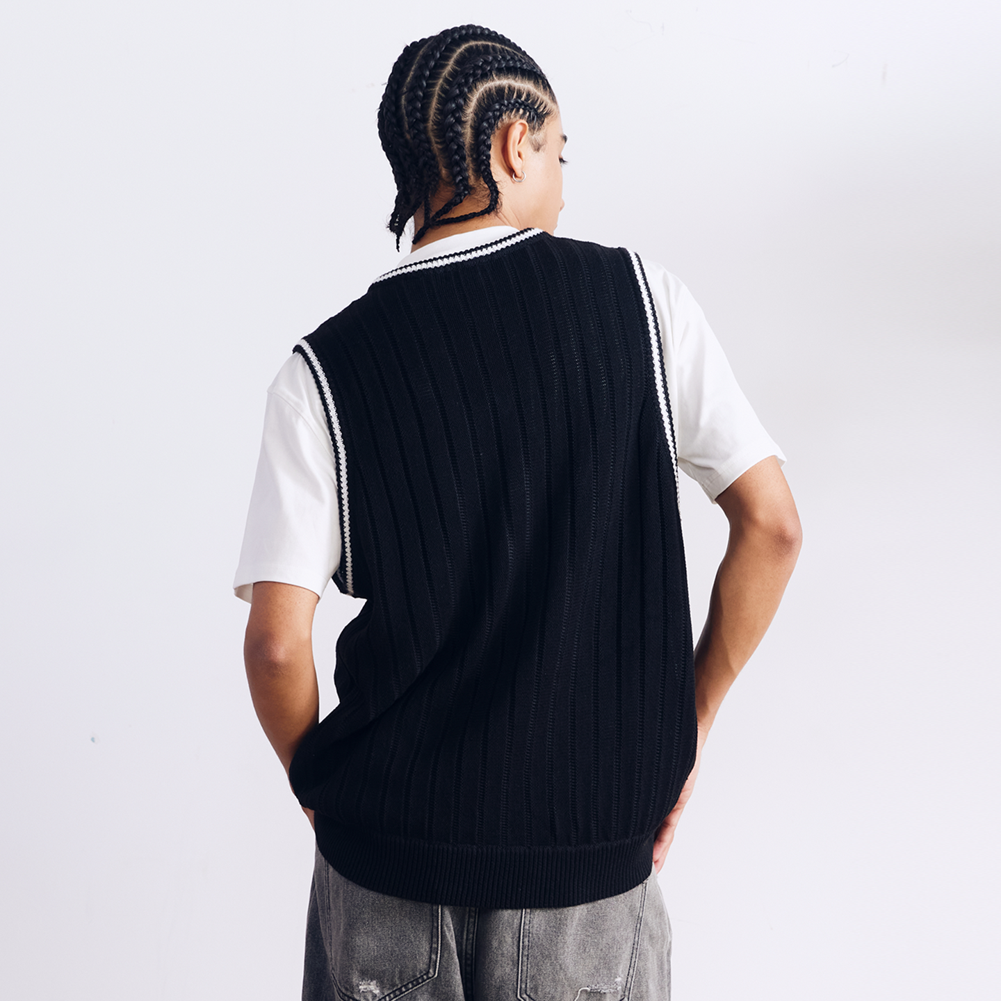 BURNIN* “97’series” v-neck custom knitted vest - PSYLOS 1, BURNIN* “97’series” v-neck custom knitted vest, T-Shirt, Burnin, PSYLOS 1